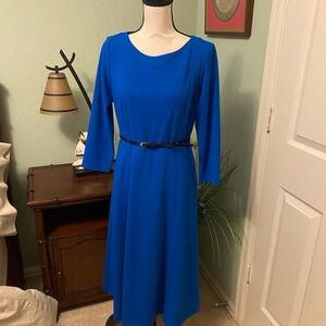 Calvin Klein Blue A-Line 3/4 Sleeve Dress